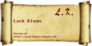Lock Kleon névjegykártya